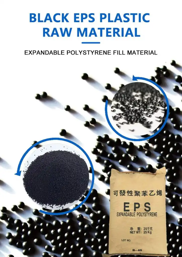 Black EPS Plastic Raw Material Expandable Polystyrene Fill Material
