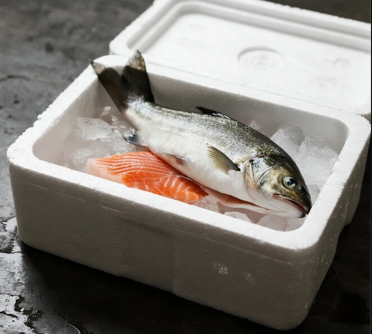 EPS Foam Cooler Maintaining Freshness of Seafood with Ice