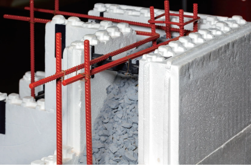 EPS Foam Formwork with Reinforcing Steel in Concrete Construction Model