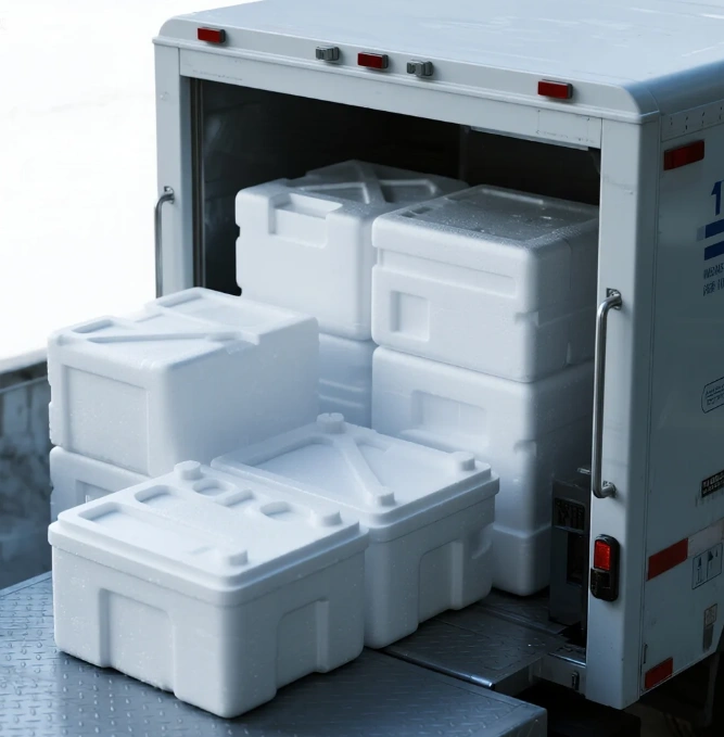EPS Foam Insulated Containers for Cold Chain Logistics in Delivery Truck