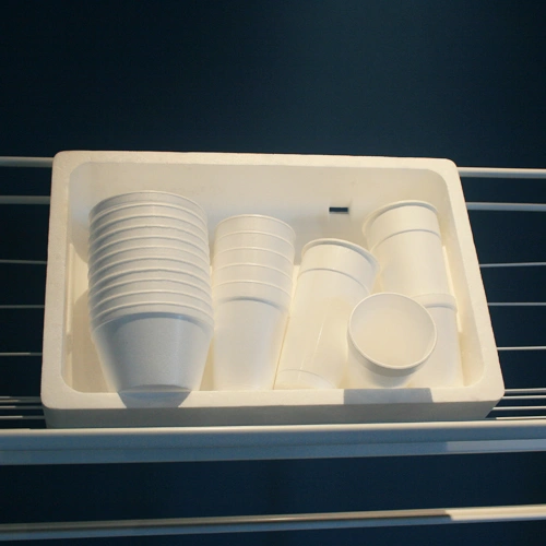 EPS Packaging Tray Showcasing Versatile Polystyrene Cups for Food Service