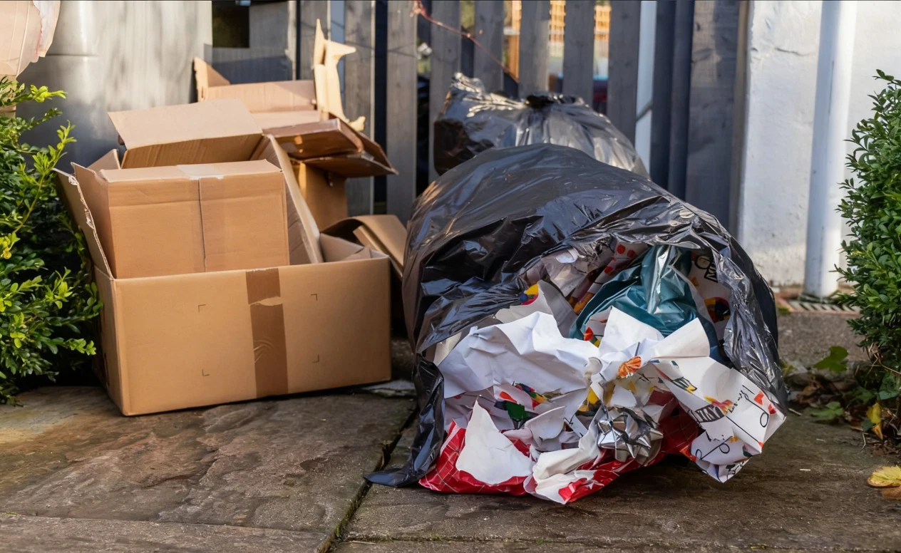The waste generated from Christmas packaging